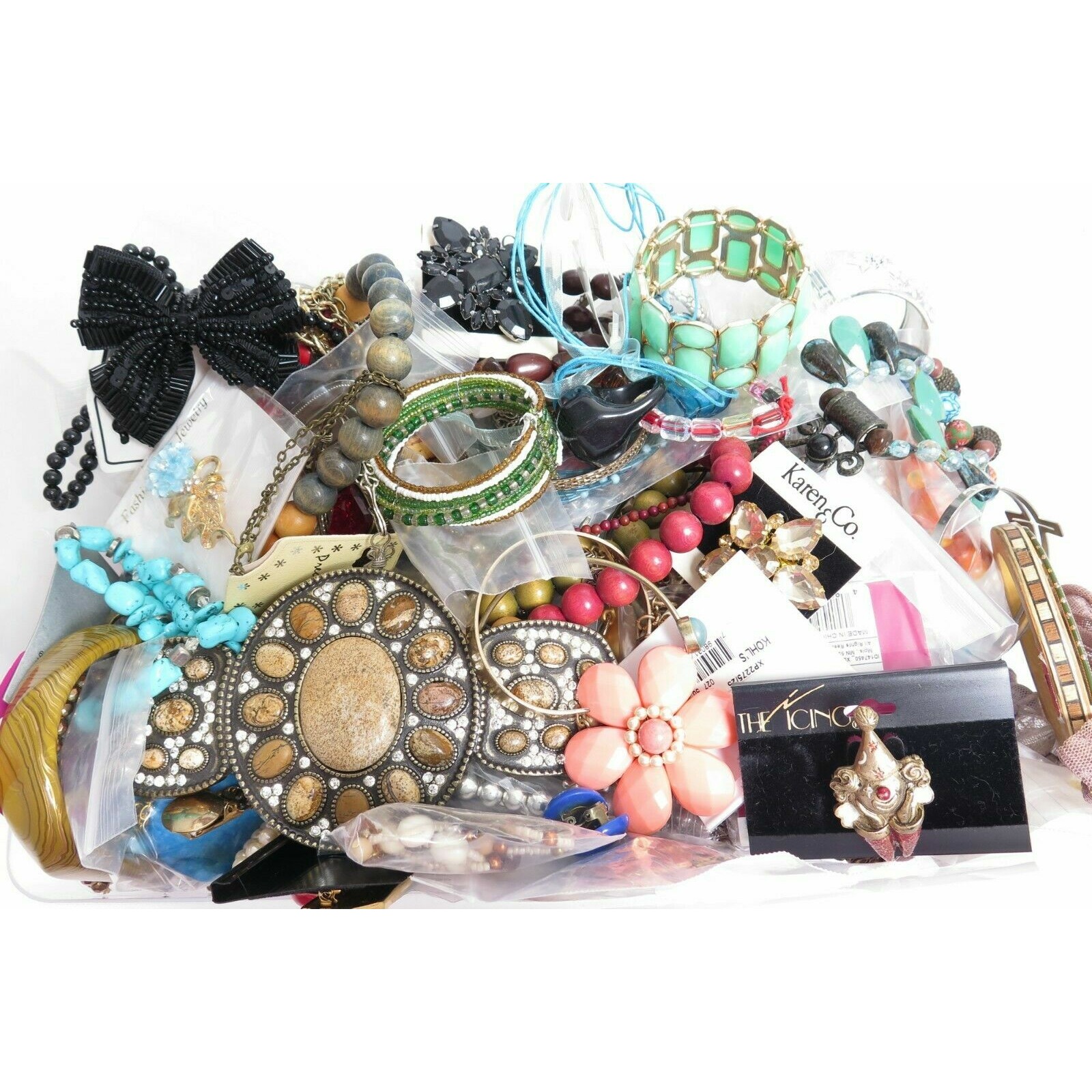 153pcs Huge Jewelry Lot*7lb2oz Pounds*Lbs*Rhinestones*Wear*Resale*Fashion